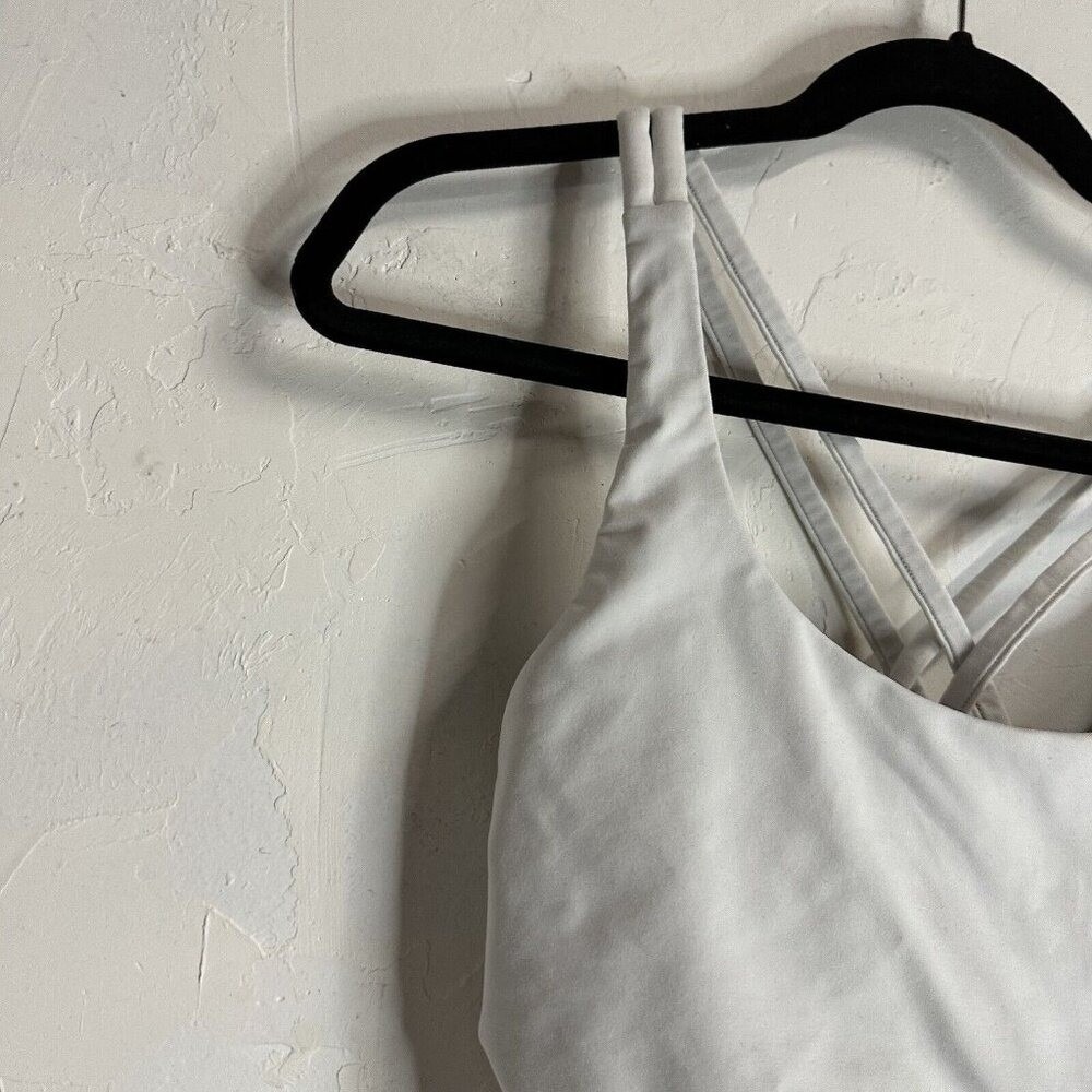 lululemon Energy Longline Sports Bra White Luxtreme Strappy Womens 12 Athletic - Picture 3 of 10
